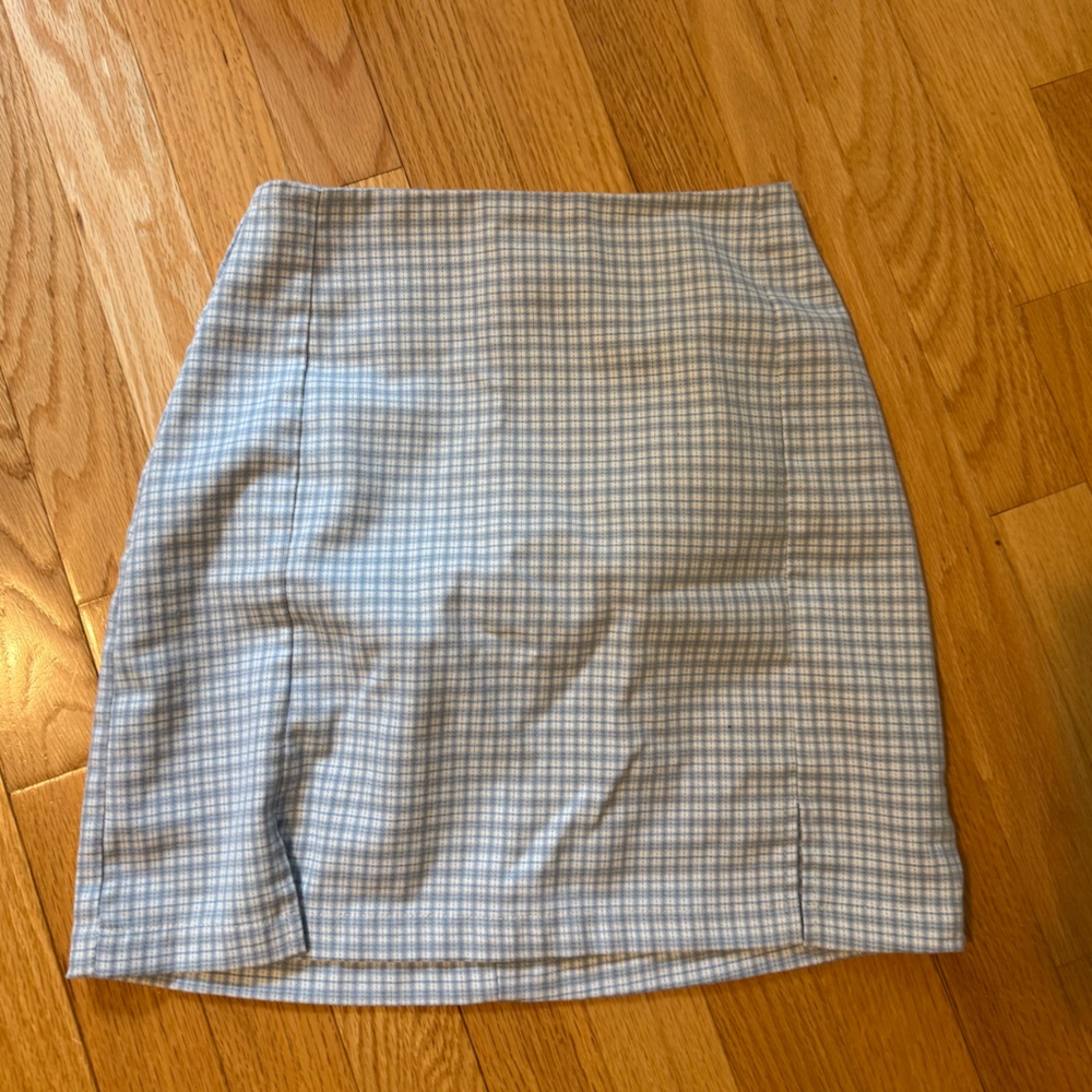 Brandy Melville blue plaid skirt